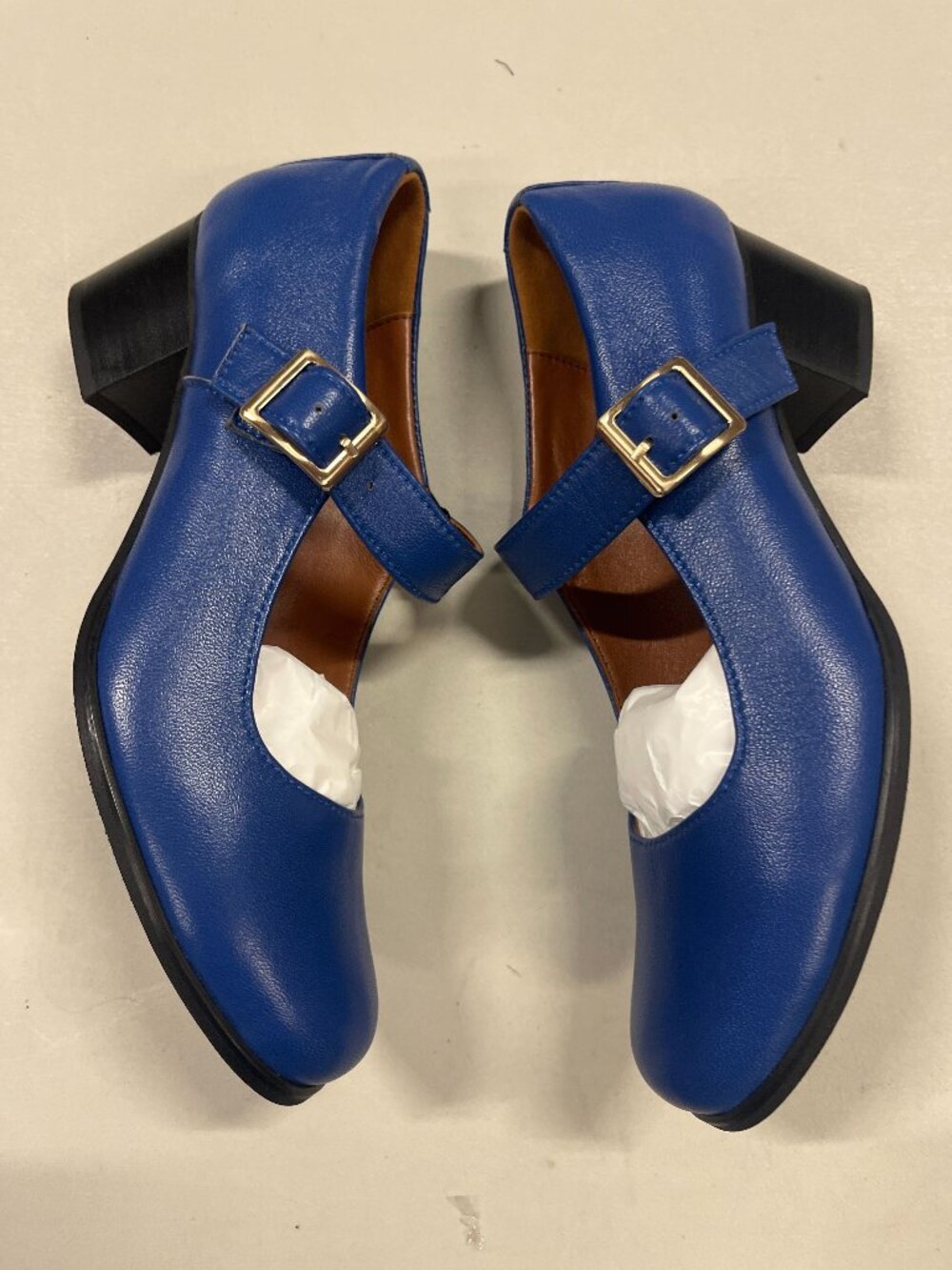 JuliaBo Mary Jane Pumps in cobalt leather, EU 39/US 8.5